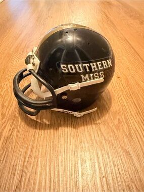 AIR mini Southern Miss Football Helmet - Black with White Trim